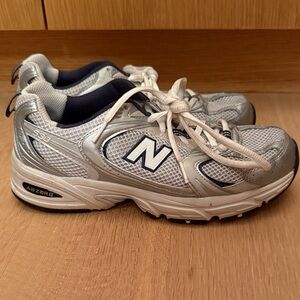New Balance Silver and White Running Shoes